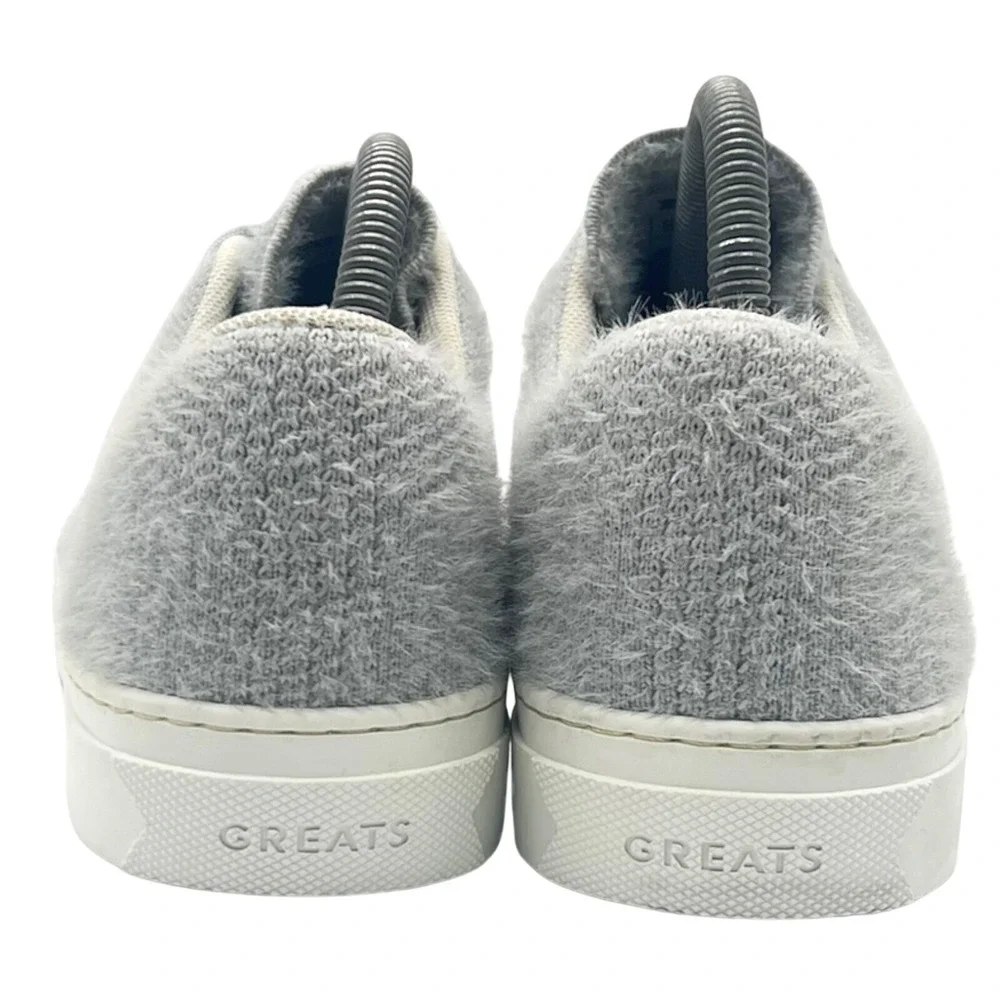 GREATS Royale Knit Grey Fuzzy Low Top Sneakers Womens‎ 8.5 Brooklyn Shoes